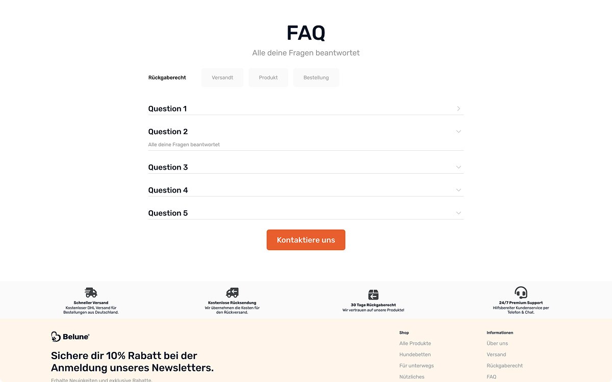 Belune website screen 5