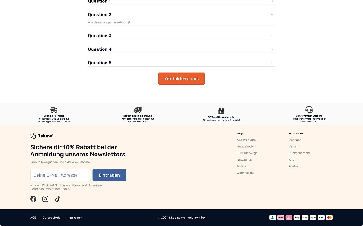 Belune website screen 6