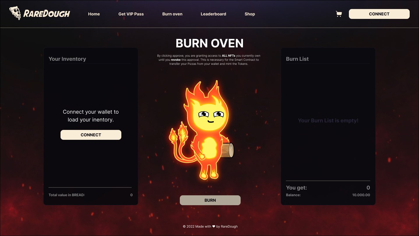 RareDough Burn Oven Not Connected