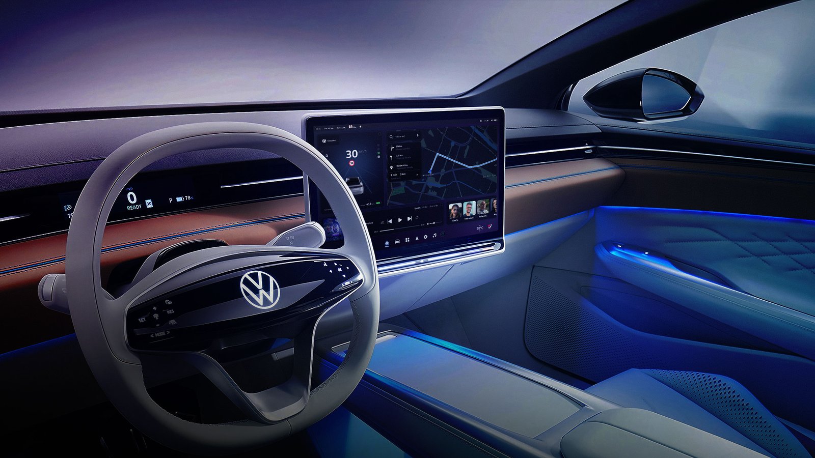 Volkswagen ID Space Vizzion interior with infotainment concept