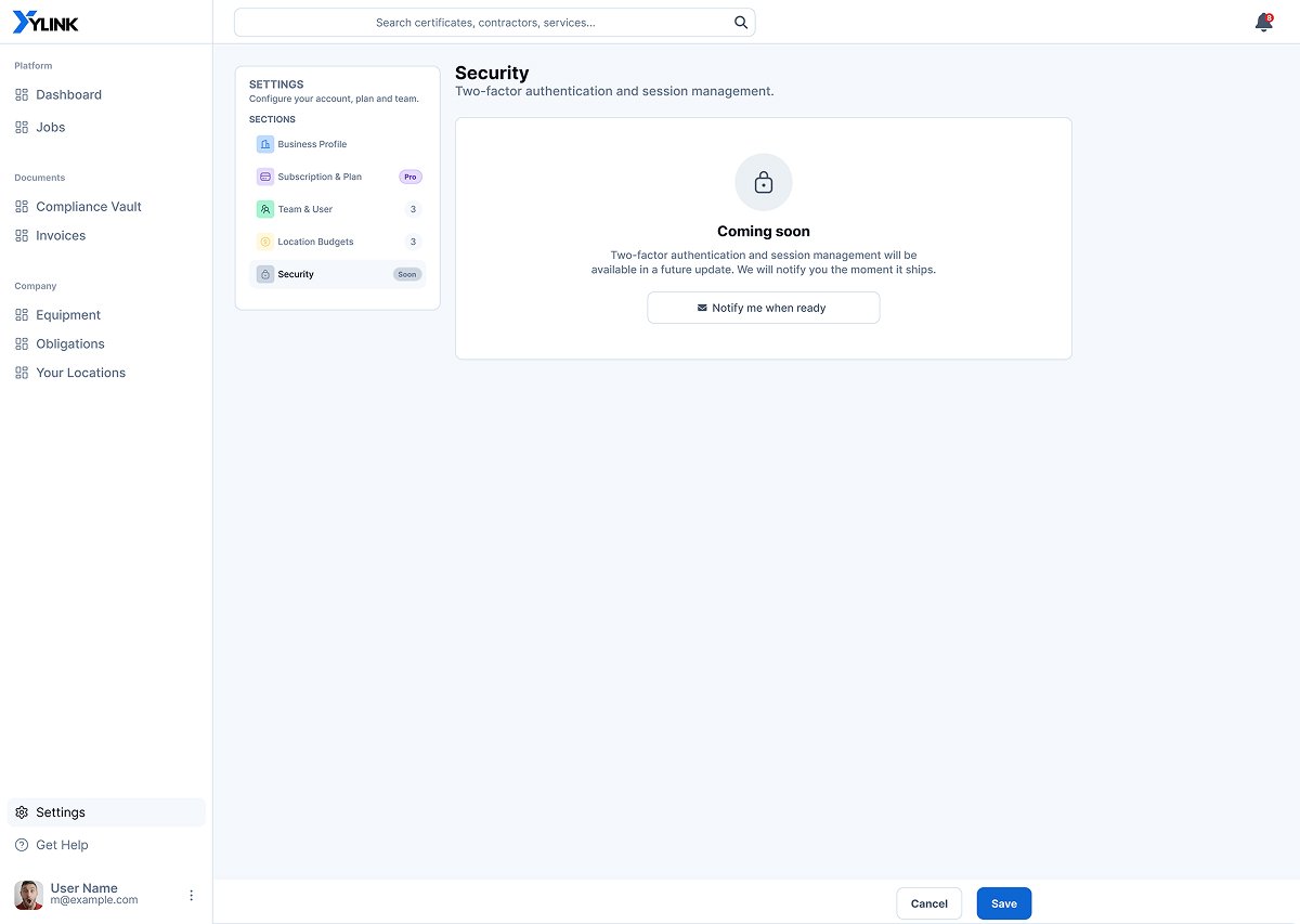YLink app screen 42